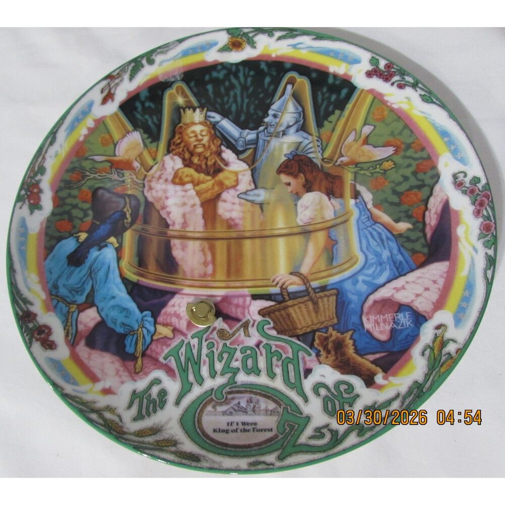 Wizard of OZ Musical plate 1993 Vintage If I were King of the forest Dorothy
